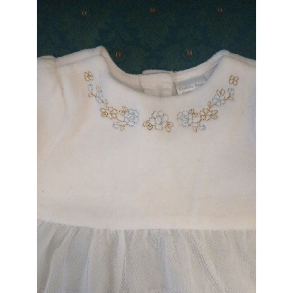 Cuddle Bear Collection Infants Dress White 3-6 Months Holiday Christening Tuille - Picture 9 of 9